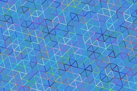 Colorful geometric pattern with 3d cubes on blue background Stock Illustration