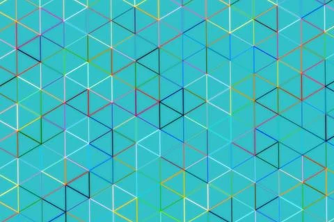 Colorful geometric pattern with 3d cubes on blue background Stock Photos