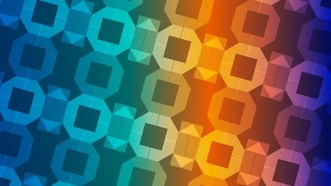 Colorful Geometric Pattern with Abstract Shapes and Gradient Background Stock Illustration