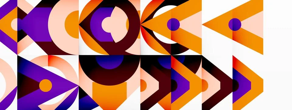 A colorful geometric pattern with arrows pointing in different directions Stock Illustration