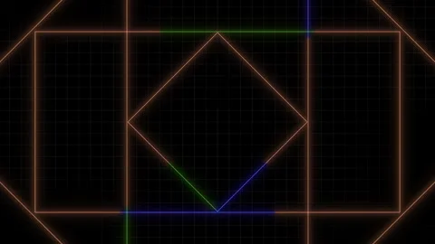Colorful geometric pattern on a black and white grid Stock-Footage 303537695