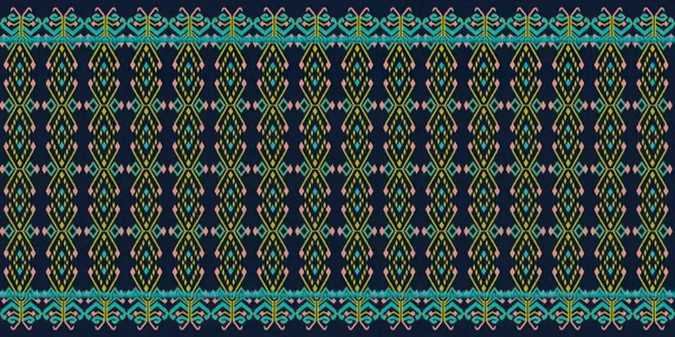 Colorful geometric pattern with black, white, and green details Illustrazione stock