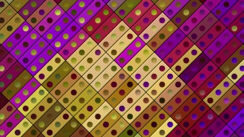 Colorful geometric pattern with blinking rectangles and symmetrical circles Stock Footage 168257360