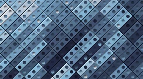 Colorful geometric pattern with blinking rectangles and symmetrical circles 库存插图