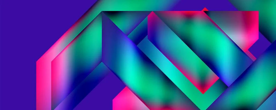 A colorful geometric pattern on a blue background Illustrazione stock