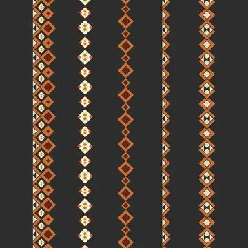 Colorful geometric pattern borders on a dark background Stock Illustration