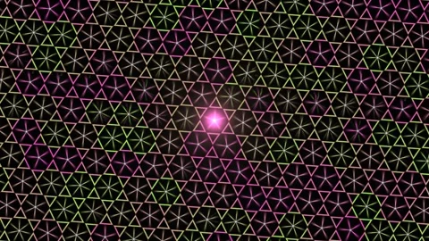 Colorful geometric pattern with bright light glowing in Vidéo 338323479