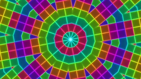 Colorful geometric pattern with bright lines and shapes Stock Footage 338003264
