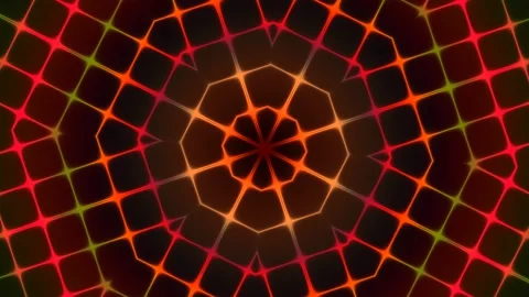 Colorful geometric pattern with bright lines in a radial Stock Footage 338010930