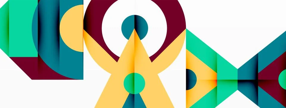 A colorful geometric pattern with a circle in the middle Illustrazione stock