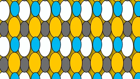 Colorful geometric pattern with circles and ovals arranged in a grid layout 스톡 동영상 332644583