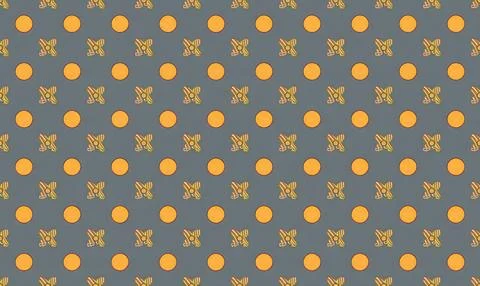 Colorful geometric pattern with circles and squares on dark background Stock Illustration