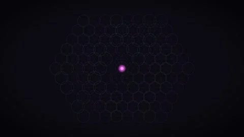 Colorful geometric pattern with circles set on dark background Stock Footage 337072394