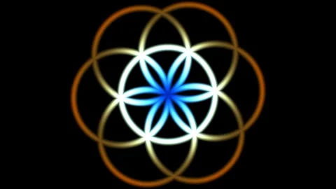 Colorful geometric pattern in circular design on black Stock Footage 338224406