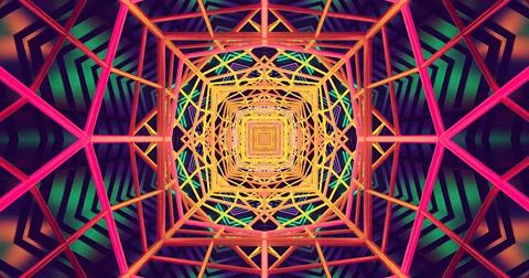 Colorful geometric pattern creating an illusion of depth Stock Illustration