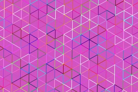 Colorful geometric pattern with cubes and lines on pink background Stock Illustration