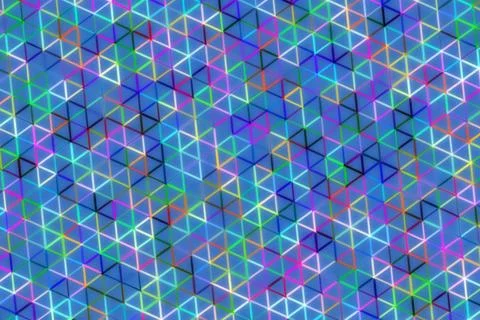 Colorful geometric pattern of cubes and triangles in vibrant shades Stock Illustration