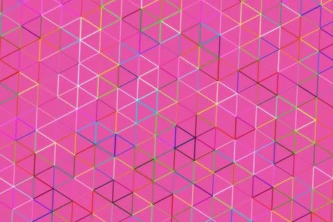 Colorful geometric pattern with cubes and lines Stock Illustration