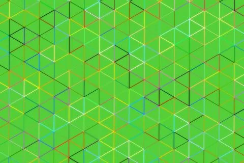 Colorful geometric pattern with cubes on a green background Stock Illustration