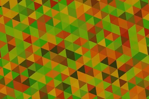 Colorful geometric pattern of cubes in green orange and yellow Stock Illustration
