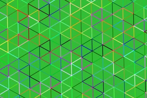 Colorful geometric pattern of cubes on green background イラスト素材