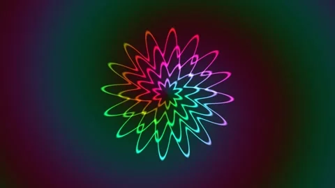 Colorful geometric pattern with glowing lines on dark Stock Footage 338232053