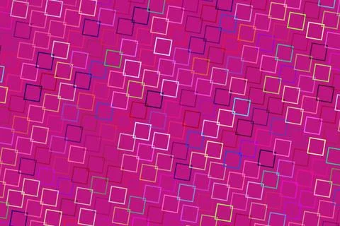 Colorful geometric pattern with glowing squares on purple background 스톡 일러스트