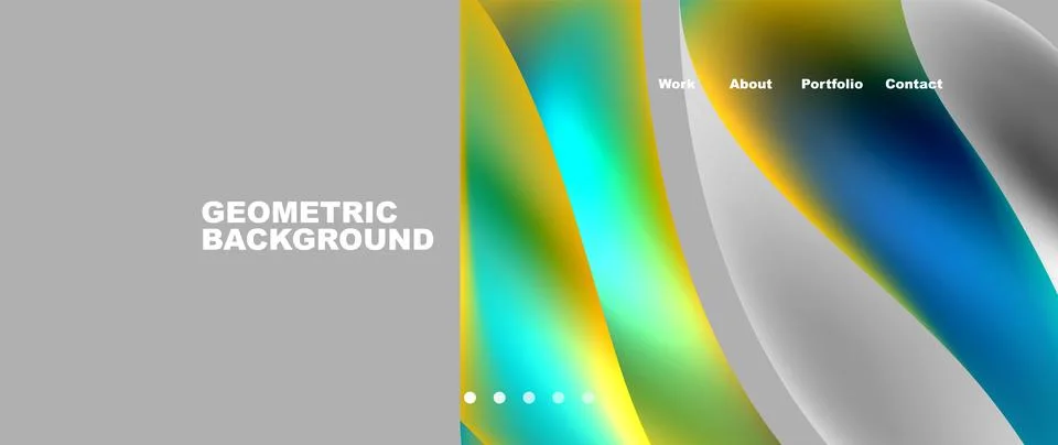 Colorful geometric pattern on gray background with lines and shapes Illustrazione stock