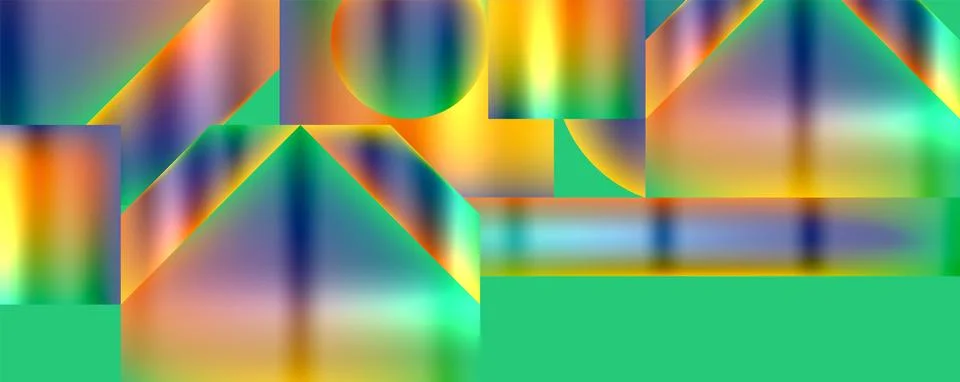 A colorful geometric pattern on a green background Illustrazione stock