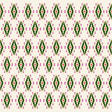 Colorful geometric pattern with green pink and yellow shapes Stock Illustration