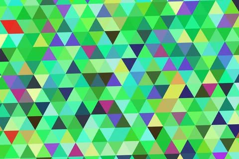 Colorful geometric pattern with green triangles and bright shades Stock Illustration