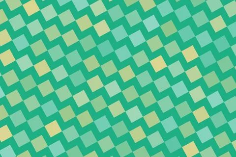 Colorful geometric pattern with green, yellow, and blue squares Stock Illustration