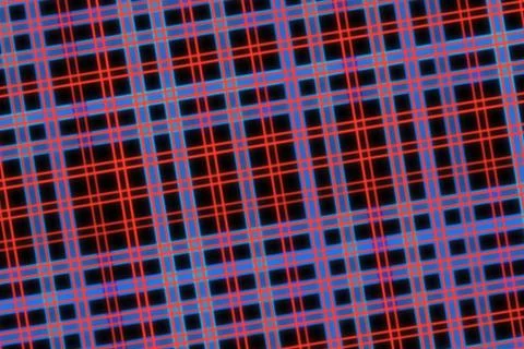 Colorful geometric pattern with grid lines on black background Stock Photos