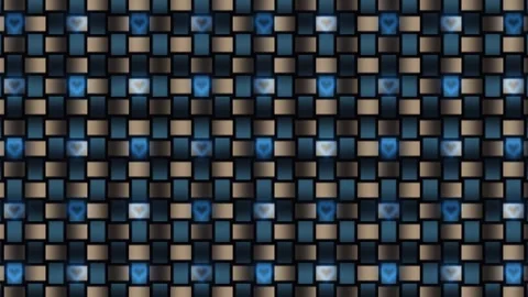 Colorful geometric pattern with hearts on a dark background Stock Footage 338352190