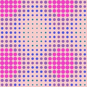 Colorful geometric pattern with hexagons and dots in pink, purple, and blue.. Stock Illustration