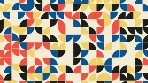 Colorful Geometric Pattern Inspired by Bauhaus Design Principles for Modern.. Stock Footage 316798573