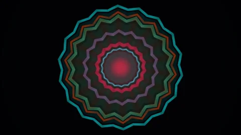 Colorful geometric pattern with layered shapes on a dark Stock Footage 340274602