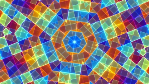 Colorful geometric pattern with light effects in abstract Stock Footage 338019355