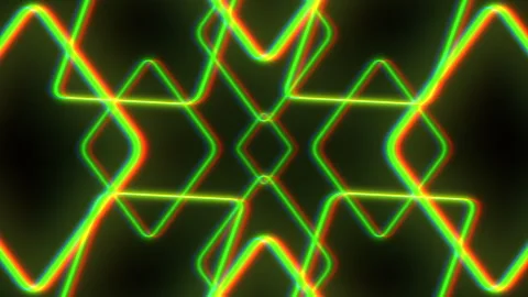Colorful geometric pattern of lines green and yellow hues Stock Footage 267061438