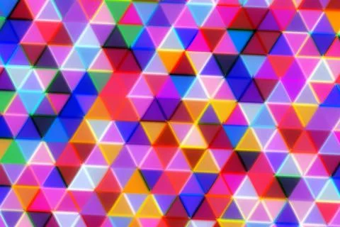 Colorful geometric pattern made of small triangles Stock Photos