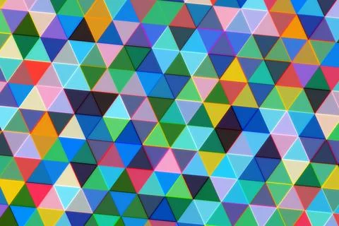 Colorful geometric pattern made of small triangles Stock Photos