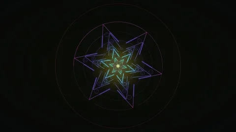 Colorful geometric pattern in motion with digital elements Stock Footage 337232311