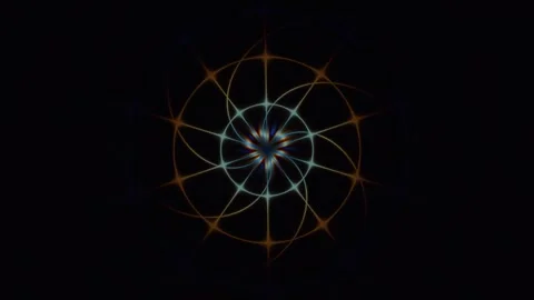 Colorful geometric pattern moves in a dark background Stock Footage 338287603