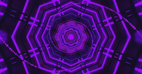 Colorful geometric pattern with neon lights in a dark space Stock Illustration
