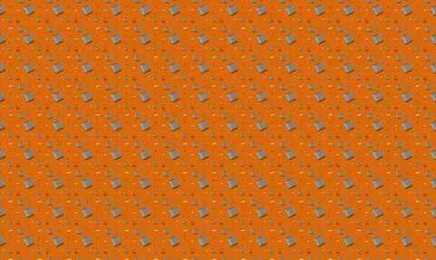 Colorful geometric pattern with orange, blue, and gray shapes Stock Illustration