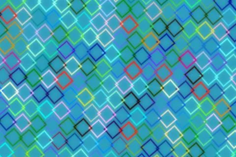 Colorful geometric pattern of overlapping squares and diamonds 스톡 일러스트