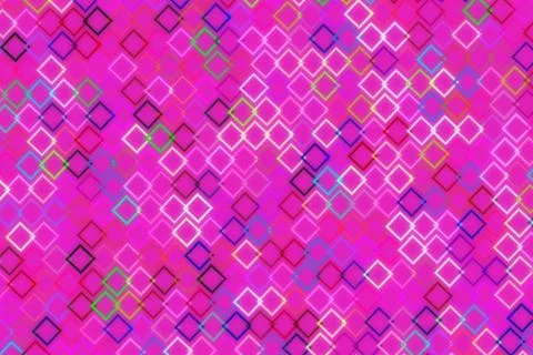 Colorful geometric pattern with pink background and squares Stock Illustration