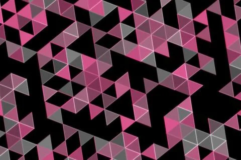 Colorful geometric pattern of pink black and gray triangles Stock Illustration
