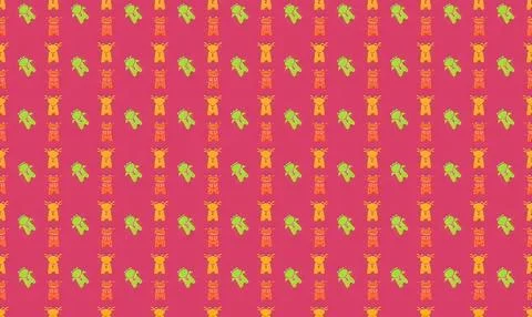 Colorful geometric pattern with pink, orange, green, and yellow Stock Illustration