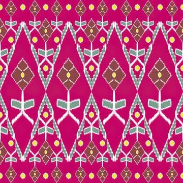 Colorful geometric pattern with pink, white, yellow, and green Stock Illustration